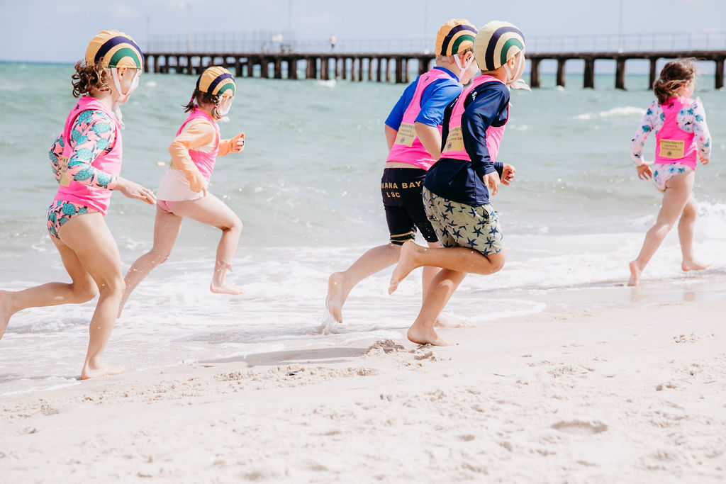 Nippers running on the beach